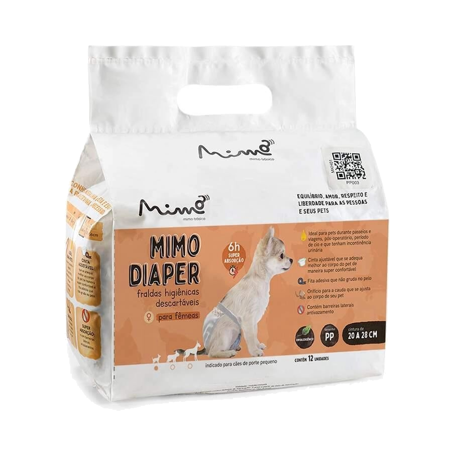 Pañal Higenico Desechable Mimo Diaper - Femea 12Pcs