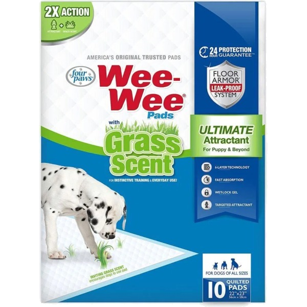 FourPaws -Wee Wee Pads Grass Scent 10 Unidades