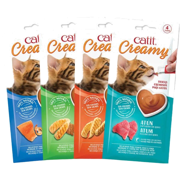 Catit Snacks Para Gatos Creamy – 4 Tubos 10Gr