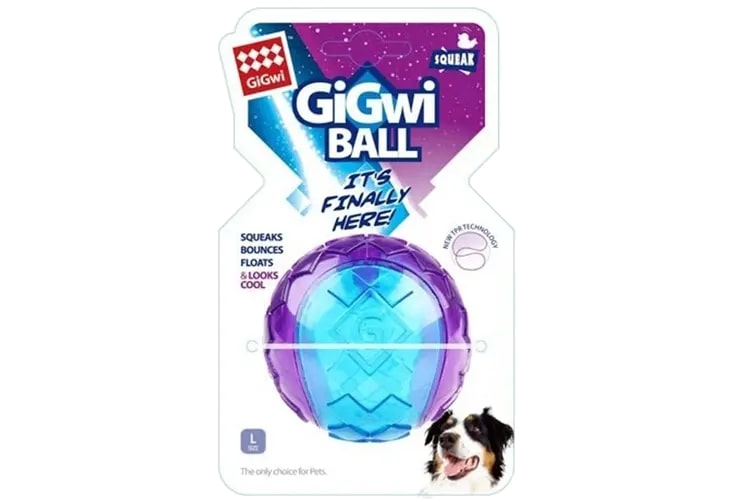 Gigwi Ball With Squeaker Transparent Purple/Blue