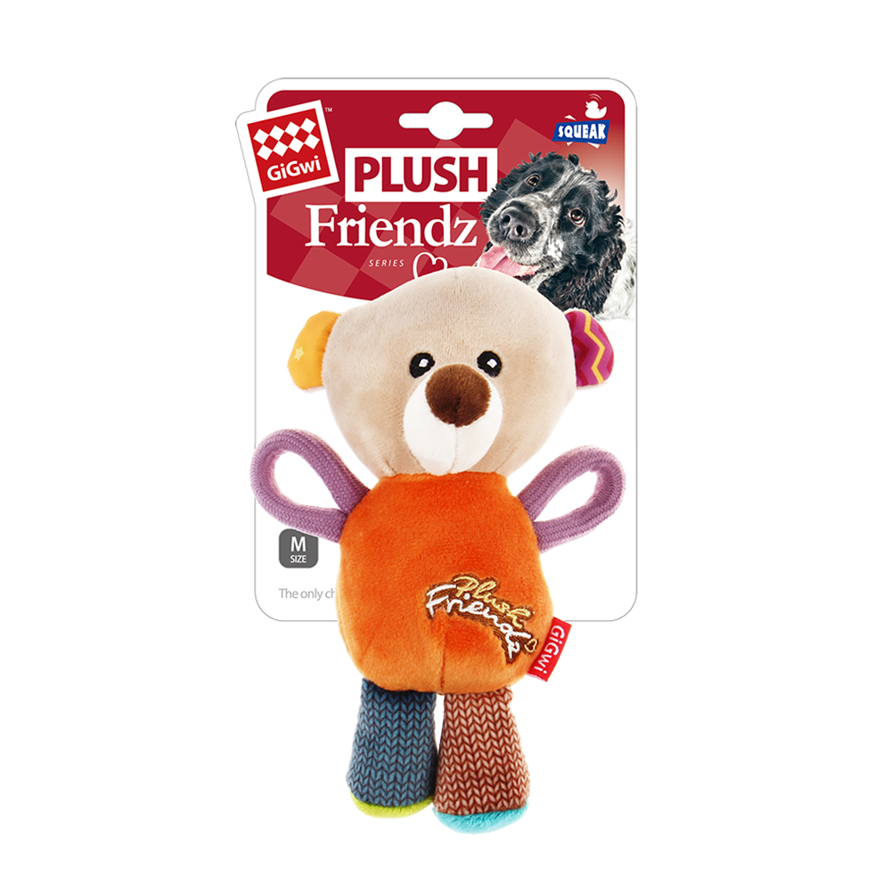 Gigwi Plush Friendz With Squeaker Bear