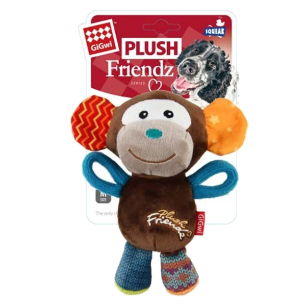 Gigwi Plush Friendz With Squeaker Monkey