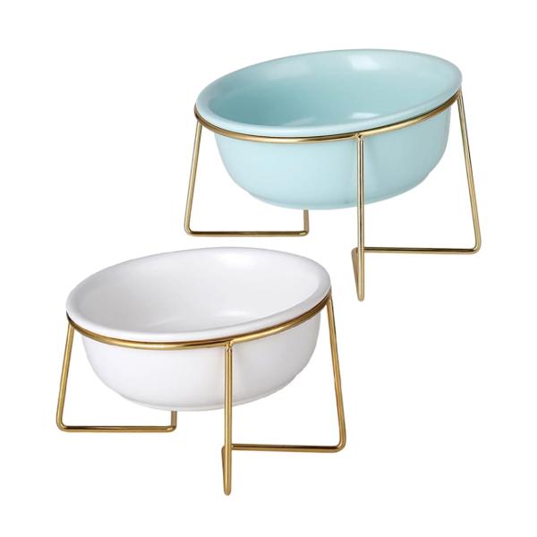 Philozoo Plato Ceramica Marmoleado Doble Oro