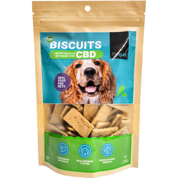 Petgüel Biscuits Mantequilla de Mani con CBD Perros 180g