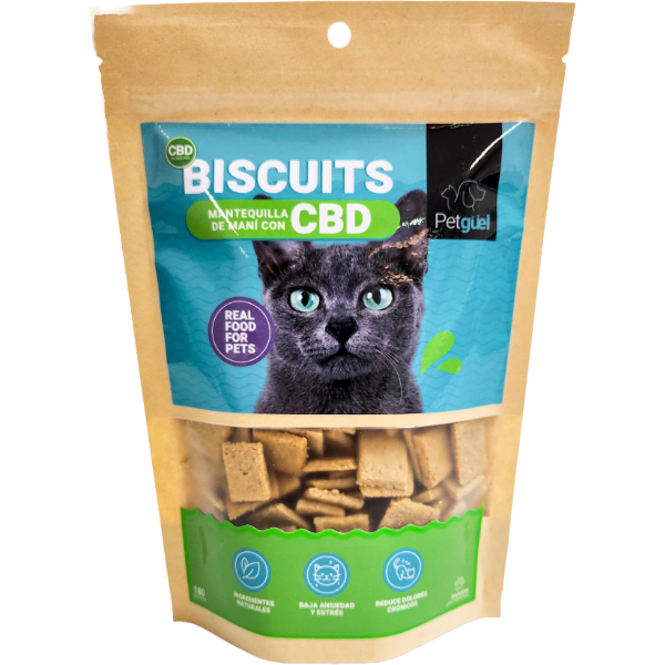 Petgüel Biscuits Mantequilla de Mani con CBD Gatos 180g