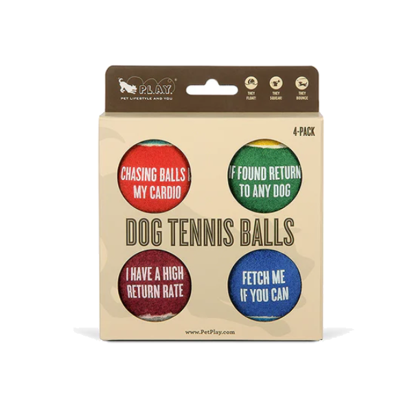 Pet Play Dog Tennis Ball - 4 Pack