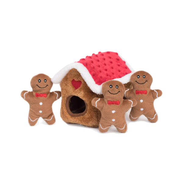ZippyPaws Juguete Navideño - Casa de Jengibre