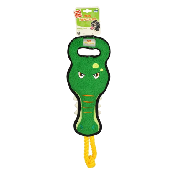 Gigwi Crocodile Cotton Rope Dog Toy With Squeaker Tug Hercules