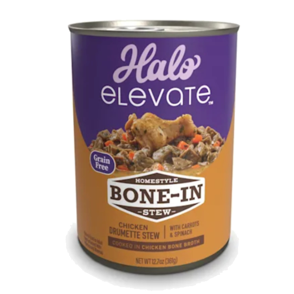 Halo Bone-In Grain Free Chicken Stew Carrots Spinach 12.7oz