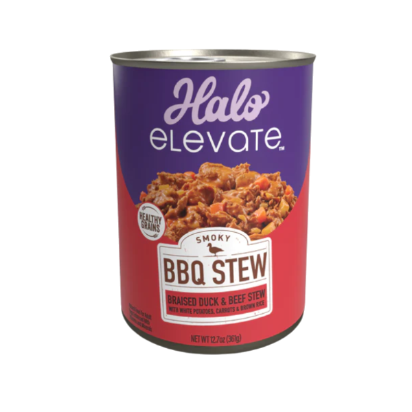 Halo BBQ Stew Healthy Grains Duck & Beef Stew White Potatoes Carrots Brown Rice 12.7oz