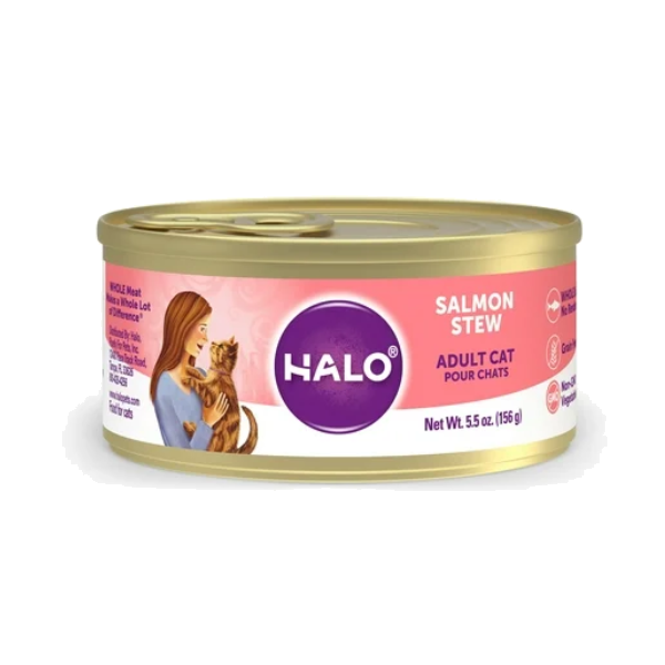 Halo Adult Cat Grain Free Salmon Steew 5.5oz
