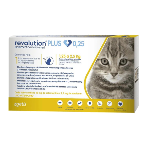 Zoetis Revolution Plus Gato 1.25kg a 2.5kg