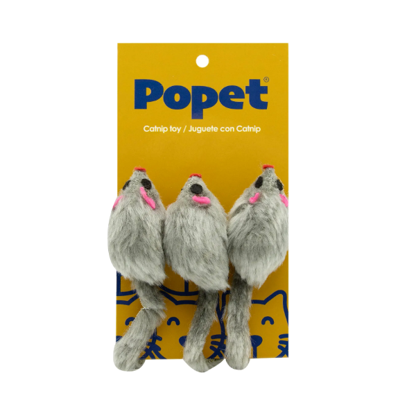 Popet Ratones con Catnip 3 Unidades