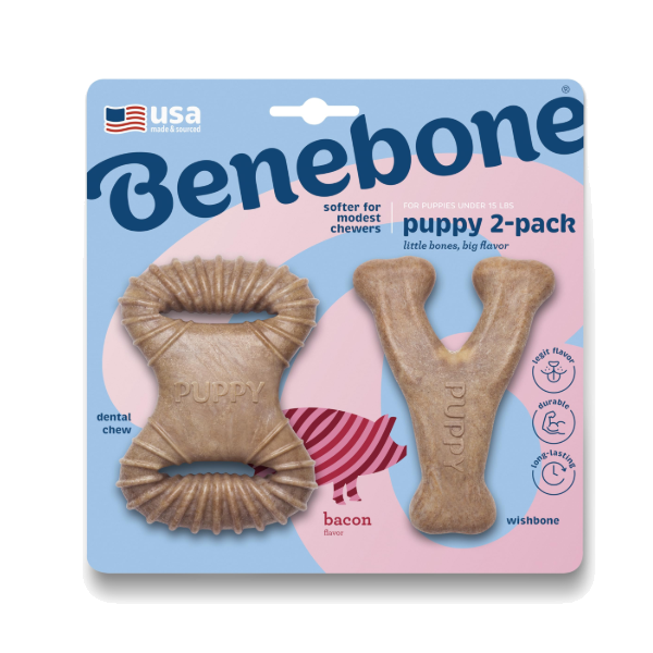 Benebone Puppy 2-Pack Dental Chew/Wishbone Bacon Tiny