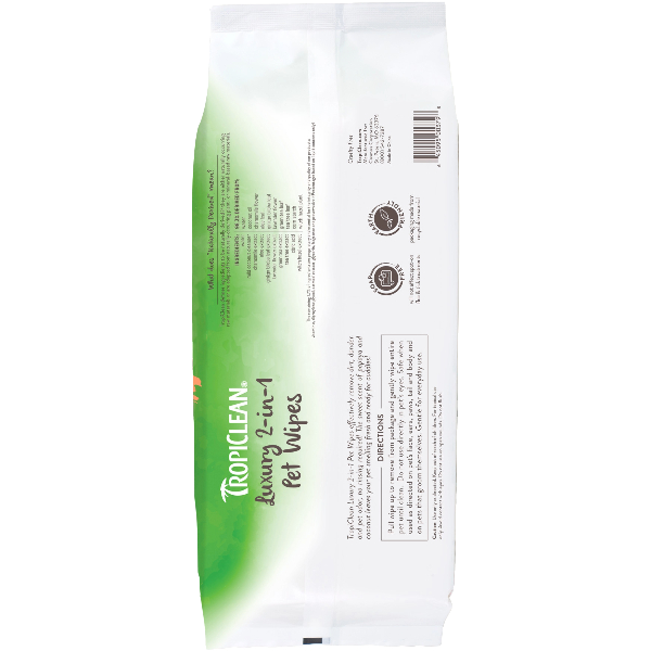 Tropiclean Conditioning & Deodorizing Wipes For Pets Papaya & Coconut