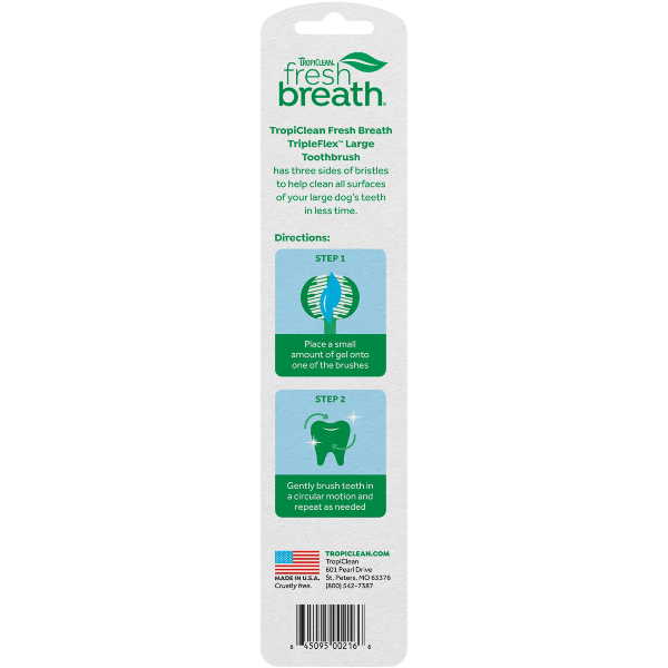 Tropiclean Tripleflex Toothbrush For Large Dogs