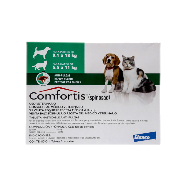 Elanco Comfortis 560mg - Verde (9.1kg a 18kg / 5.5kg a 11kg)
