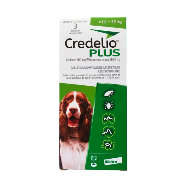 Credelio Plus 11.0kg a 22.0kg - Verde (Por Pastilla)