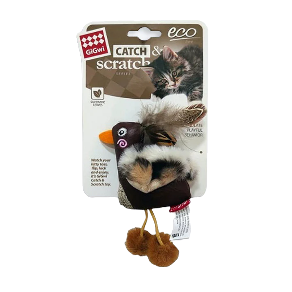 GiGwi Catch & Scratch Eco Line with Silvervine and Leatherette - Duck