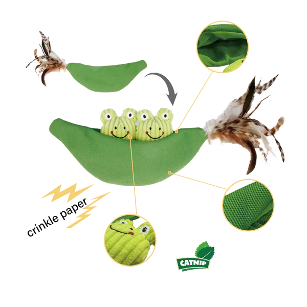 Gigwi Catch and Scratch 2 in 1 Frog Legume with Catnip