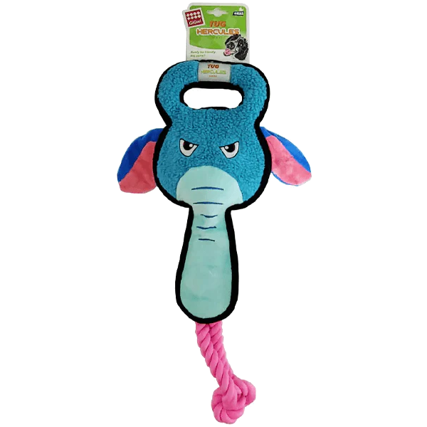 Gigwi Elephant - Cotton Rope Dog Toy with Squeaker and Inside