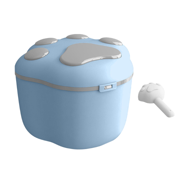 Philozoo Contenedor de Huellita 4Kg Celeste/Gris