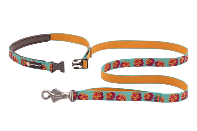 Nuevo-RuffWear Flat Out Adjustable Dog Leash - Spring Burst