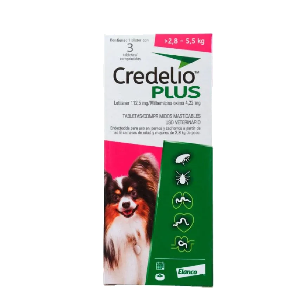 Credelio Plus 2.8kg a 5.5kg - Rosada (Por Pastilla)