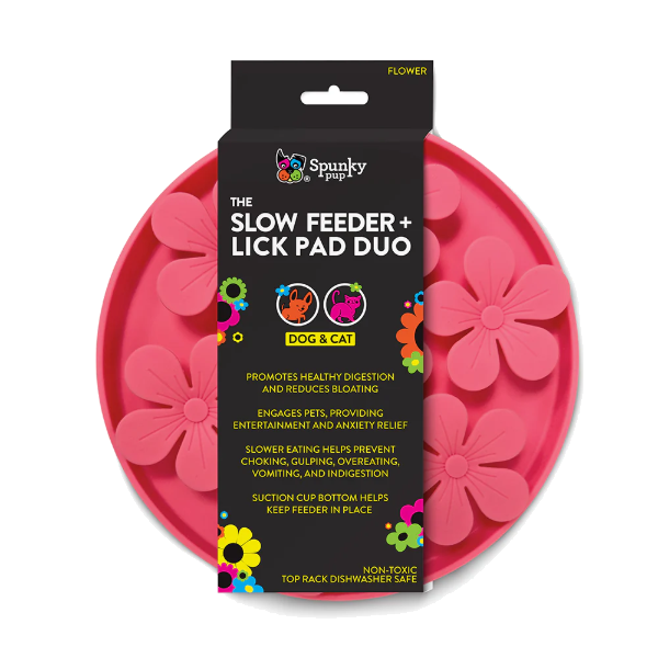 SpunkySlow -Feeder & Lick Pad Duo - Flower