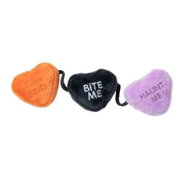 FuzzYard Halloween - Cat Toy - Spooky Candy Hearts String
