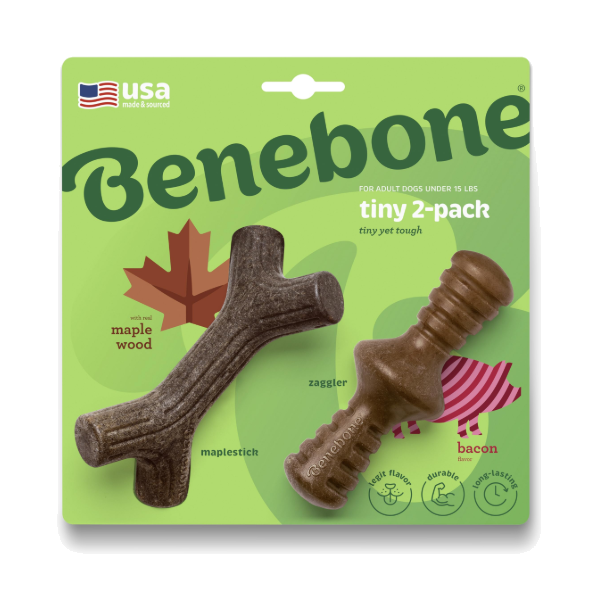 Benebone 2-Pack Maplestick/Zaggler Bacon Tiny