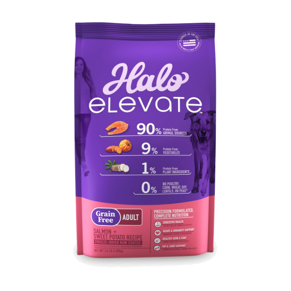 Halo -Alimento Elevate Salmón y Camote Libre de Granos para perros Adultos 1,59kg