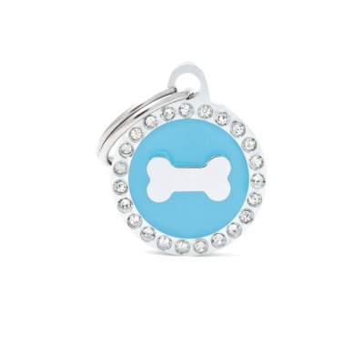 Myfamily Placa Glam Hueso Círculo Con Brillantes