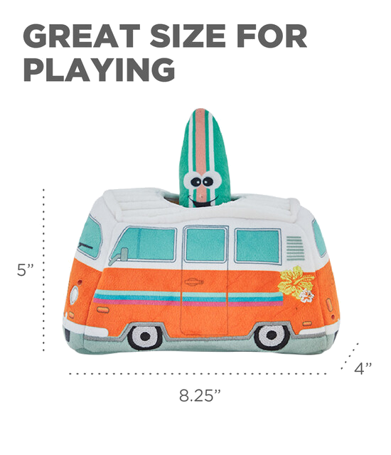 Outward Hound Hide A Surf Van Plush Dog Toy Puzzle, Multi