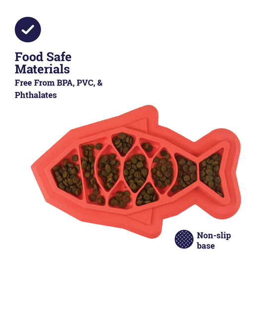 Outward Hound Fishie Fun Feed Mat Cat Slow Feeder, Pink