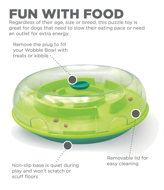Outward Hound Wobble Bowl Interactive Treat Puzzle Dog Toy, Multi