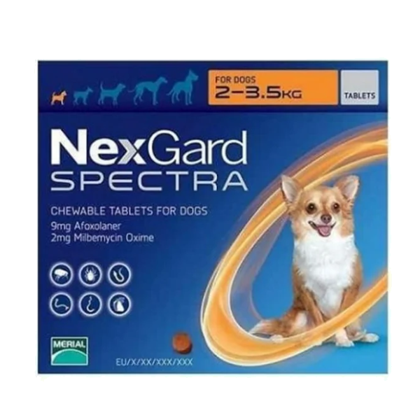 Nexgard Spectra XS.(2 a 3.5 Kg.UNIDAD) NARANJA