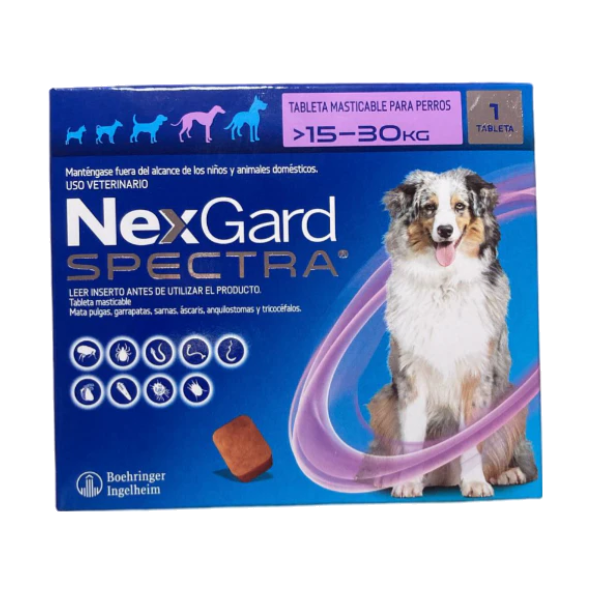 Nexgard Spectra L.(15.1 a 30 Kg.UNIDAD) MORADA