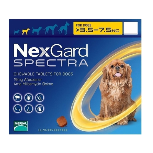 Nexgard Spectra S.(3.6 a 7.5 Kg.UNIDAD) AMARILLO