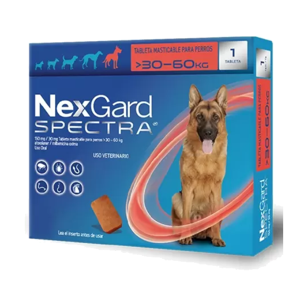 Nexgard Spectra XL.( 30.1 a 60 Kg.UNIDAD ) ROJO