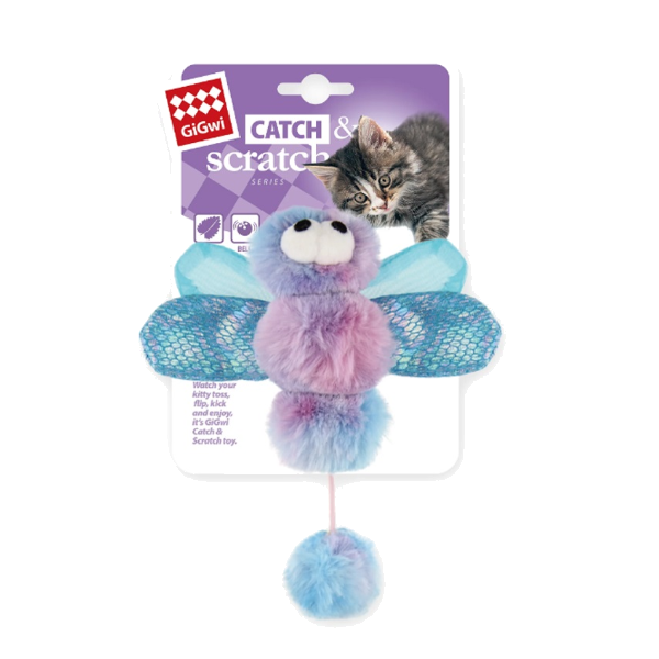 Gigwi Catch n scratch with catnip pink/blue- Dragonfly