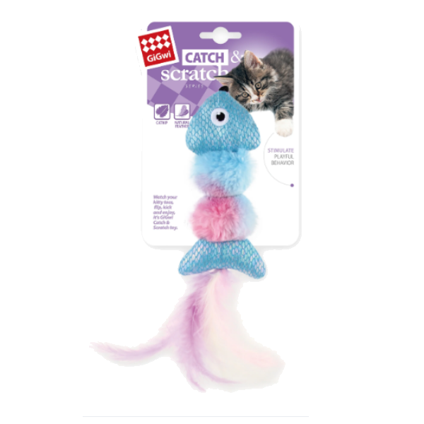 Gigwi Catch n scratch with catnip pink/blue-Fish