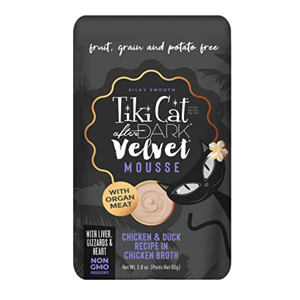 Tiki Cat After Dark Velvet Mousse Chicken And Duck Recipe In Chicken Broth Pouch