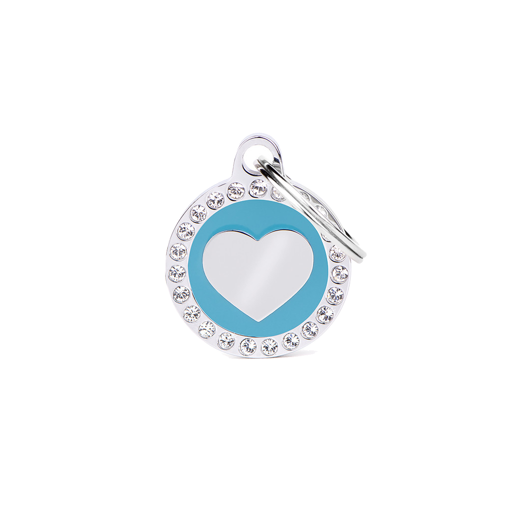 Myfamily Placa Glam Corazon Círculo Con Brillantes