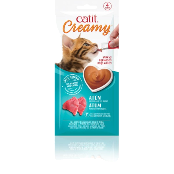 Catit Snacks Para Gatos Creamy – 4 Tubos 10Gr