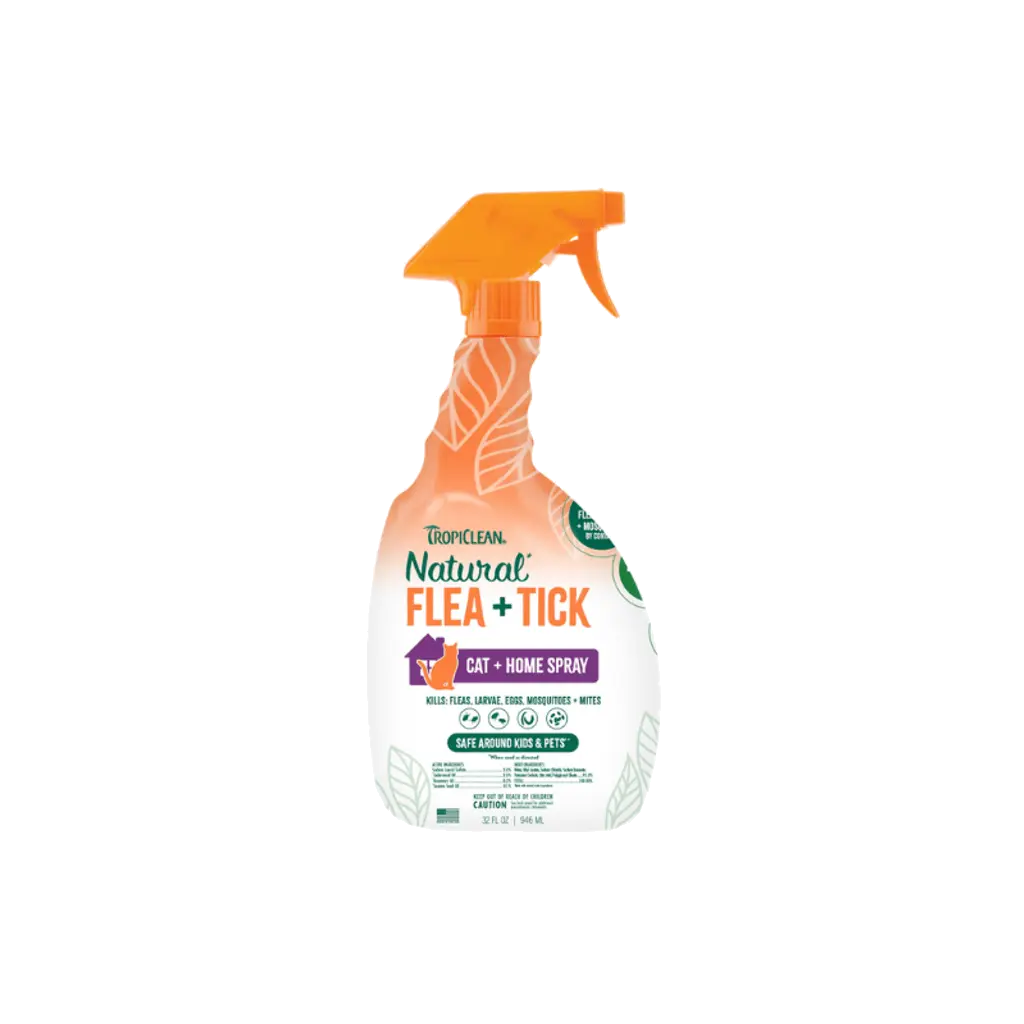 Tropiclean Natural Spray Contra Pulgas Y Garrapatas Para Gatos Y Hogar 946ml