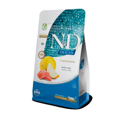 N&D Ocean Feline Salmao AD Castrado 7,5g