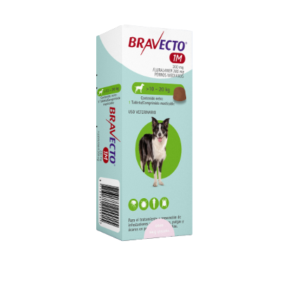 Bravecto 1M Triple Canino 200mg 10 a 20kg (Verde)