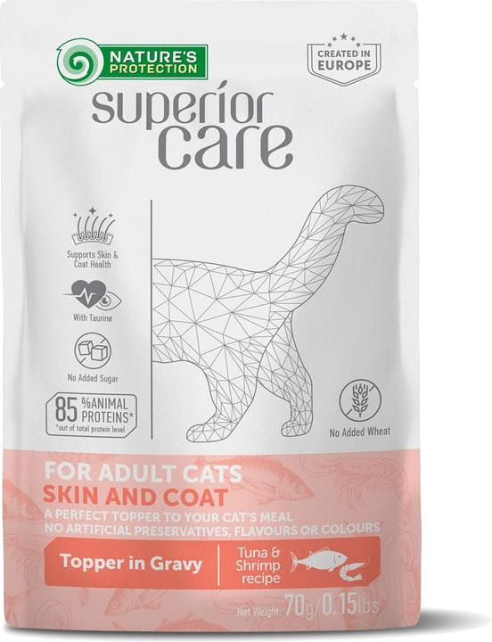 Natures Protection Superior Care  Pouch Piel Y Pelaje - Atún Y Camarón 70g