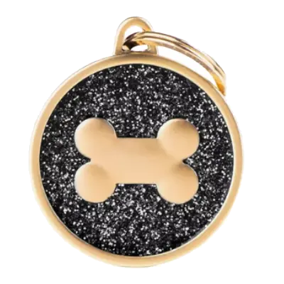 My Family - Hueso Circulo Shine Satin Gold Negro Large